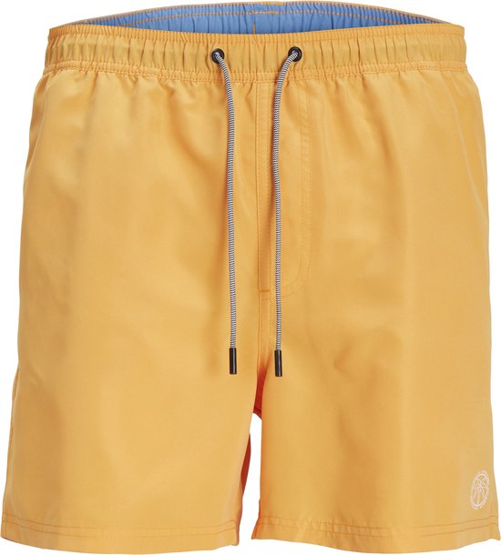 JACK & JONES Fiji Swim Solid regular fit - heren korte broek - abrikoos oranje - Maat: XS