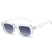 Prestige Eyewear - Lunettes de soleil d'été - UV 400 - Incl. Étui à lunettes en cuir - Haute qualité - Femmes et Hommes - Lunettes de Festival - Lunettes de soleil à la mode - Gris transparent -