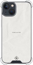 Casimoda® hoesje - Geschikt voor iPhone 13 Mini - Vive La Vie - Shockproof case - Extra sterk - TPU/polycarbonaat - Multi, Transparant