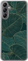 Casimoda® hoesje - Geschikt voor Samsung Galaxy A14 5G - Monstera Leaves - 2-in-1 case - Schokbestendig - Bloemen - Verhoogde randen - Groen, Transparant