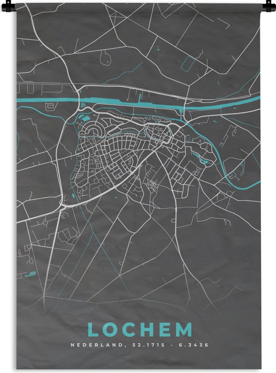Wandkleed - Wanddoek - Kaart - Lochem - Stadskaart - Plattegrond ...