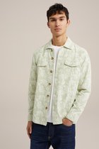 WE Fashion Heren katoenen jacquard overshirt met print