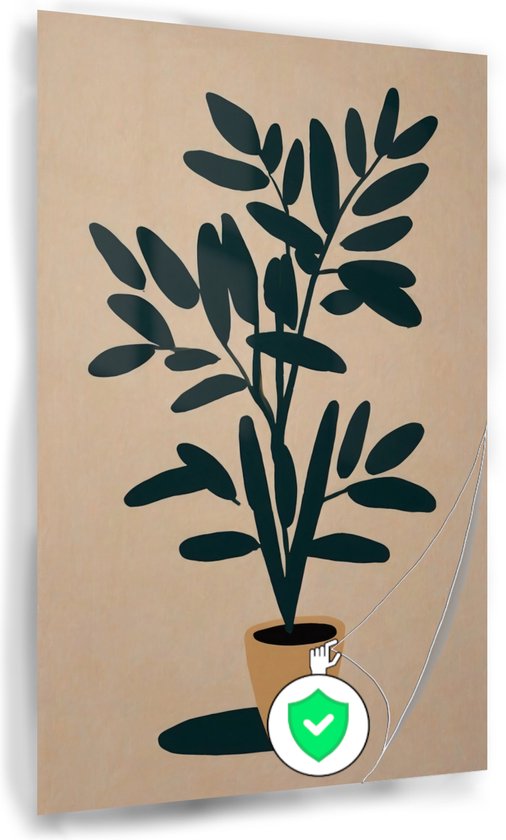 Plant in vaas poster - Stilleven poster - Poster planten - Wanddecoratie industrieel - Slaapkamer poster - Woondecoratie - 80 x 120 cm