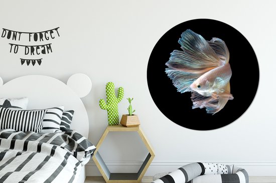 Wall Circle - Wall Circle Indoor - Poisson - Staart - Zwart - ⌀ 120 cm - Décoration murale - Peintures Ronds XXL