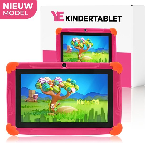 Kidahh - Kindertablet - 10.1 Inch - 32 GB - Inclusief beschermende hoes - Roze