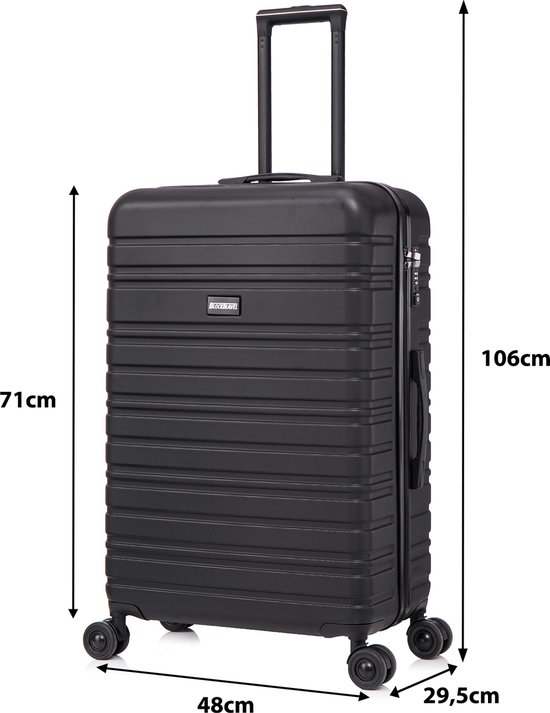 Valise de voyage BlockTravel L à double roulettes 95 litres - serrure TSA intégrée - légère - noir