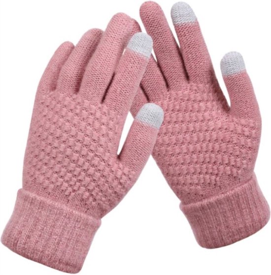 *** Touchscreen Gebreide Handschoenen - One Size - Warme Winter Favoriet - Warme Handen - van Heble® ***