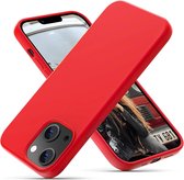 Solid hoesje Soft Touch Liquid Silicone Flexible TPU Cover - Geschikt voor: iPhone 13 - Rood
