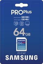 Samsung PRO Plus - SD Kaart - Geheugenkaart Camera - 180 & 130 MB/s - 64 GB