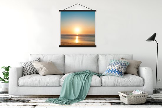 Porte-affiche avec affiche 90x90 cm - Affiche scolaire - Mer - Couleurs - Soleil - Affiche textile - Lattes noires