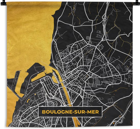 Tapisserie murale - Toile murale - France - Plan de ville - Boulogne-sur Mer - Carte - Map - 180x180 cm - Tapisserie