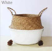 Handgemaakte Boho stijl Rotan mand, rietenmand, Geweven en opvouwbare opbergmand, 20 x 17.8cm, huisdecoratie, Bloempot, plantenmand, opbergmand