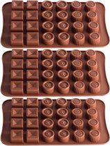 Chocoladevorm, chocoladevorm, bonbons bakvorm van siliconen, chocoladevorm, 3-delige set, bonbonbons, flexibele bakvorm, bakken, chocoladevorm van siliconen, gereedschap, bonbons of ijssiliconen vorm