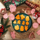 Uitsteekvormpjes voor Kerstmis, 8 stuks, kunststof stempels, uitsteekvormen, koekjesvormen voor kinderen, fondant uitsteekvormen, bakvormen voor koekjes, keukenaccessoires (A)