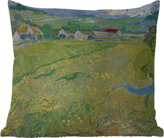Tuinkussen - Les Vessenots in Auvers - Vincent van Gogh - 40x40 cm - Weerbestendig