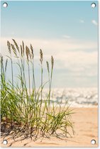 Tuindecoratie Grassprieten in de duinen - 40x60 cm - Tuinposter - Tuindoek - Buitenposter