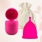 Menstruatiecup S - sterilisator - menstruatiecup reiniger - set - meeneem zakje - cotton bag - duurzaam menstrueren - conceptiecup - herbruikbare menstruatiecup - Maat M