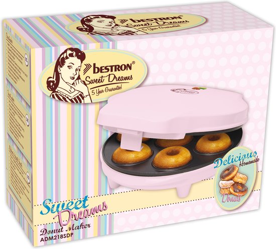 Bestron Donutmaker - ADM218SDP - Mini donutmaker - 700W - 7 donuts - Roze - 5 jaar garantie — afbeelding 3