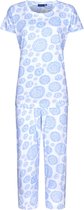 Organisch katoen pyjama bloemen - Blauw - Maat - 52