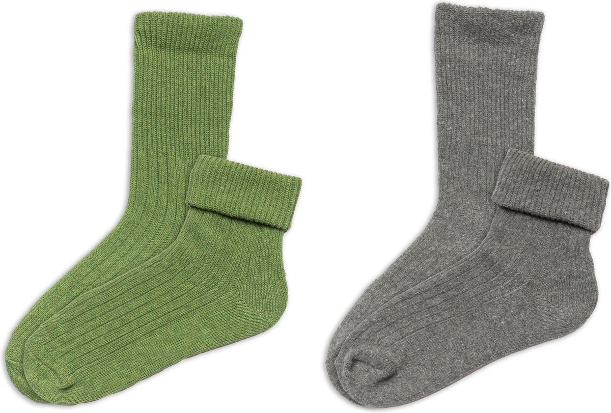 RAFRAY Warme Wintersokken voor Dames – 2 Paar Zachte Sokken zonder Elastiek – Oprolbaar of Omvouwbaar – Premium Katoen – Cadeaudoos – Maat 36-40