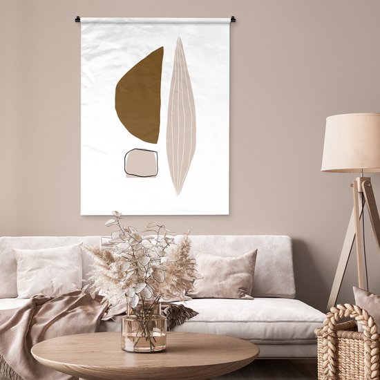 Tapisserie - Toile murale - Abstrait - Formes - Dessin au Line - 90x120 cm - Tapisserie