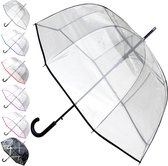 Winddicht - Transparante paraplu - Versterkt met glasvezel - StormDefender Panoramisch - Transparant - Stokparaplu - Randtape