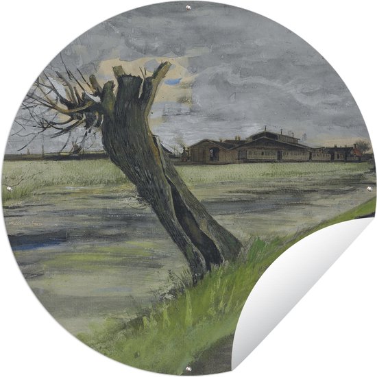 Tuincirkel Knotwilg - Vincent van Gogh - 60x60 cm - Ronde Tuinposter - Buiten