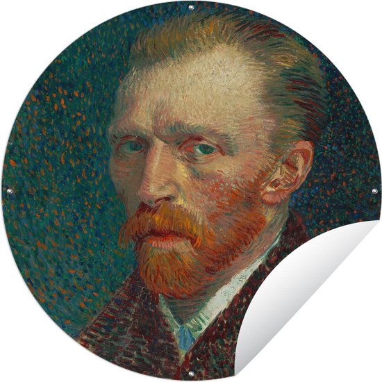 Tuincirkel Zelfportret - Vincent van Gogh - 90x90 cm - Ronde Tuinposter - Buiten