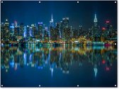 Muurdecoratie buiten New York - Skyline - Amerika - 160x120 cm - Tuindoek - Buitenposter