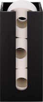 Zwarte bamboe Toiletrol Organizer - Vrijstaande Toiletpapierhouder - WC-papier Houder voor Badkamer - Houder voor 3 Toiletrollen