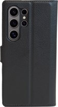 ShieldCase book case - geschikt voor Samsung Galaxy S24 Ultra - leren Samsung Galaxy S24 Ultra hoesje - Lederen boekhoesje met pashouder - zwart