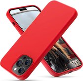 Solid hoesje Soft Touch Liquid Silicone Flexible TPU Cover - Geschikt voor: iPhone 13 Pro - Rood