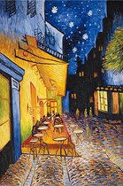 5D Diamond Painting Volwassenen - Caféterras bij nacht - Van Gogh - Fotoformaat 50x70cm - Volledige Set – Inclusief Pen Schudbakje Wax Opbergzakjes en Wit Stickers - Ronde steentjes