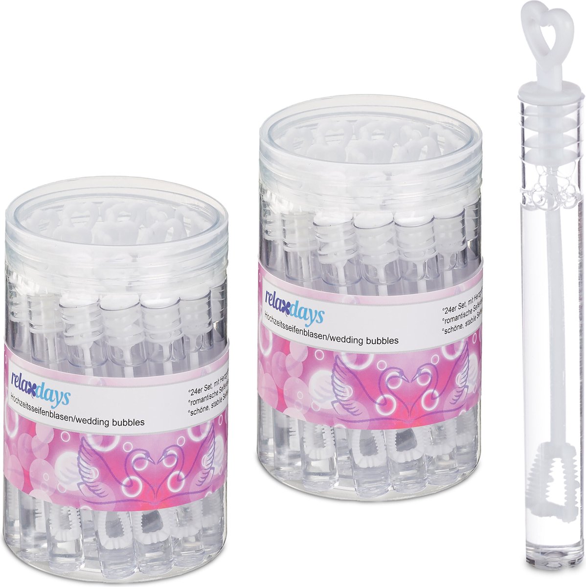 Relaxdays 48x bellenblaas bruiloft mini bellenblaas uitdeelcadeau huwelijk