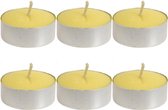 Set de 6x bougies chauffe-plat / bougies chauffe-plat maxi jaune Citronnelle - Bougies Bougies parfumées parfum citronnelle - Bougies anti-moustiques citronnelle