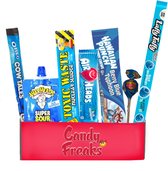 Candy Freaks - Blauw Amerikaans snoep pakket 7 delig - Snoep box - Amerikaans snoepgoed - American Candy - Usa snoep - Cadeau pakket - Giftbox - Sinterklaas en kerst cadeau