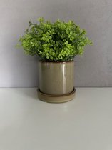 Mica Decorations - Pot met schotel 'Inger' (Lichtgroen, Variant B)