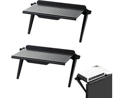 TV toprek, monitorrek, Screen Top Shelf, instelbaar en opvouwbaar, voor flatscreen-tv, computer, tv-box, router, ontvanger, antenne soundbar (2 stuks)