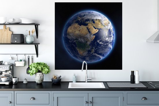 Stickers muraux - Terre - Espace - Planètes - 100x100 cm - Film Adhésif XXL