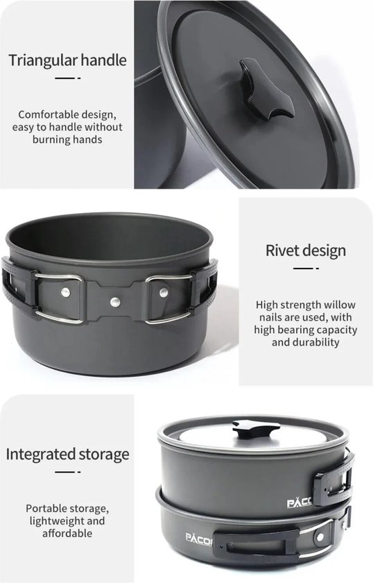 Batterie De Cuisine Camping Stanley Adventure - 9 Pièces Acier Inoxydable - Léger Et Sans BPA