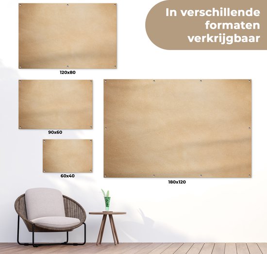 Affiche de jardin structure en cuir couleur claire 120x80 cm - Toile de jardin / Toile d'extérieur / Peintures d'extérieur (décoration de jardin)