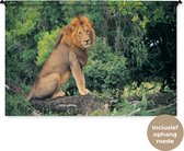 Tenture murale Lions - Lion assis sur une branche Tenture murale coton 180x120 cm - Tapisserie murale avec photo XXL / Groot format !