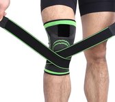 Kniebrace met Klittenband - Groen maat XL - Compressieband