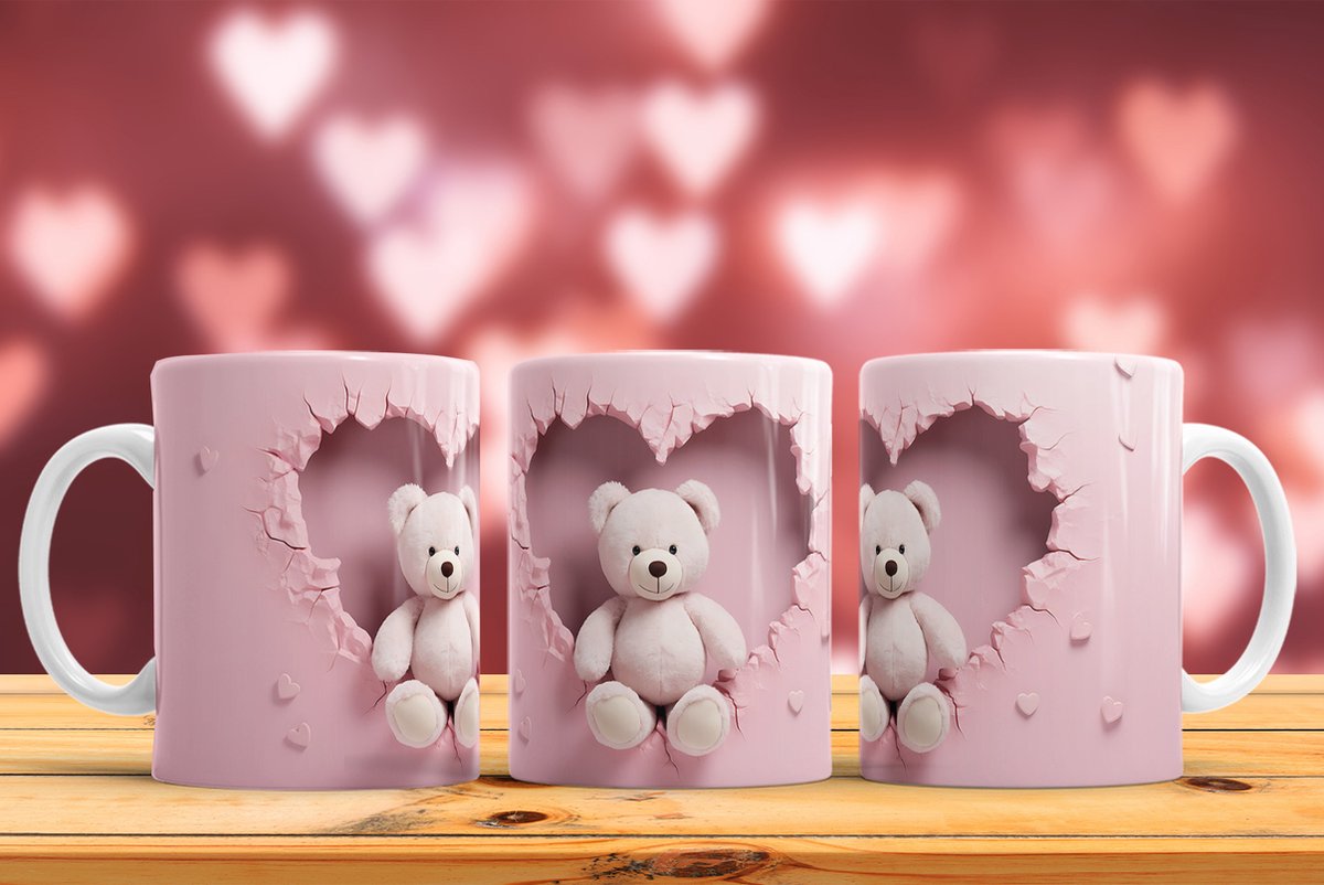 Mok Bear-Teddy love Valentine's Day / Liefde beertje-Teddy Valentijnsdag