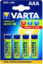 Piles rechargeables Varta AAA - 800mAh - 4 pièces