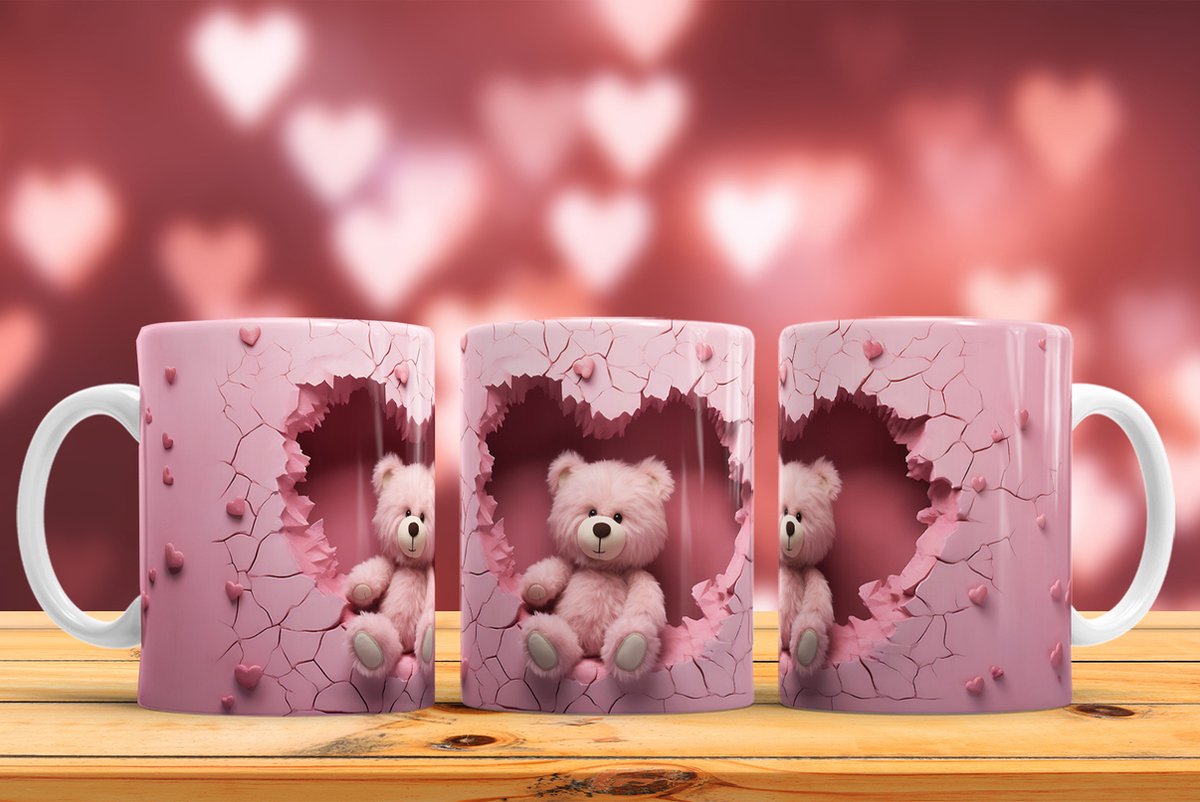 Mok Bear-Teddy love Valentine's Day / Liefde beertje-Teddy Valentijnsdag