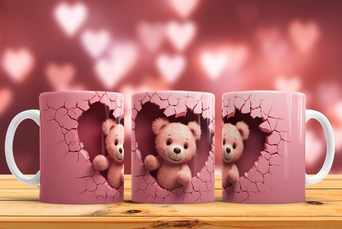 Mok Bear-Teddy love Valentine's Day / Liefde beertje-Teddy Valentijnsdag