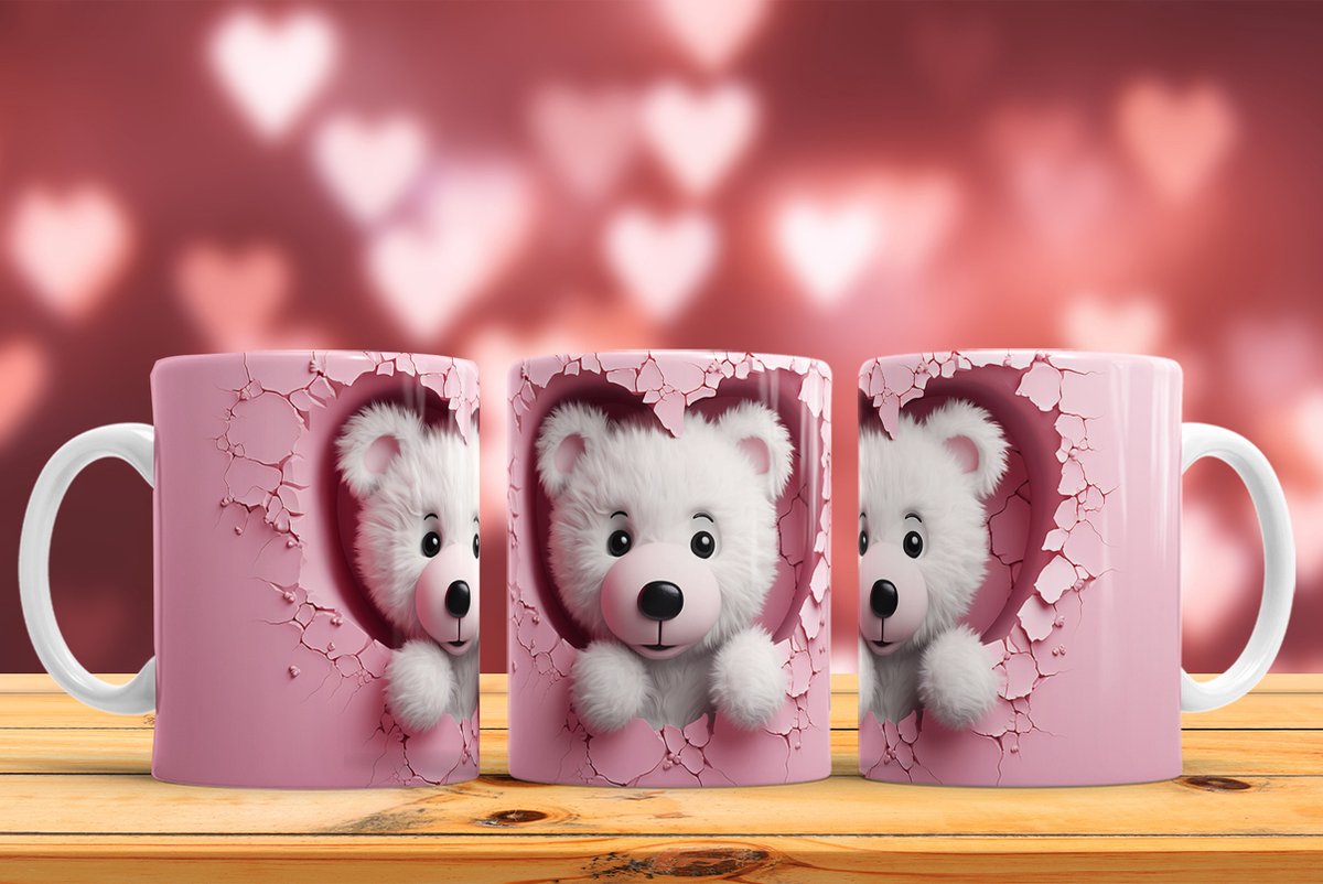 Mok Bear-Teddy love Valentine's Day / Liefde beertje-Teddy Valentijnsdag
