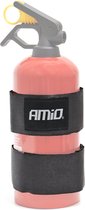 AMiO Klittenband Strap Houder voor Poederblusser Brandblusser Muurbevestiging of Auto Kofferbak Zwart