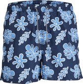 Jack & Jones Heren Zwemshorts JPSTFIJI AOP Donkerblauw Bladeren Print - Maat L